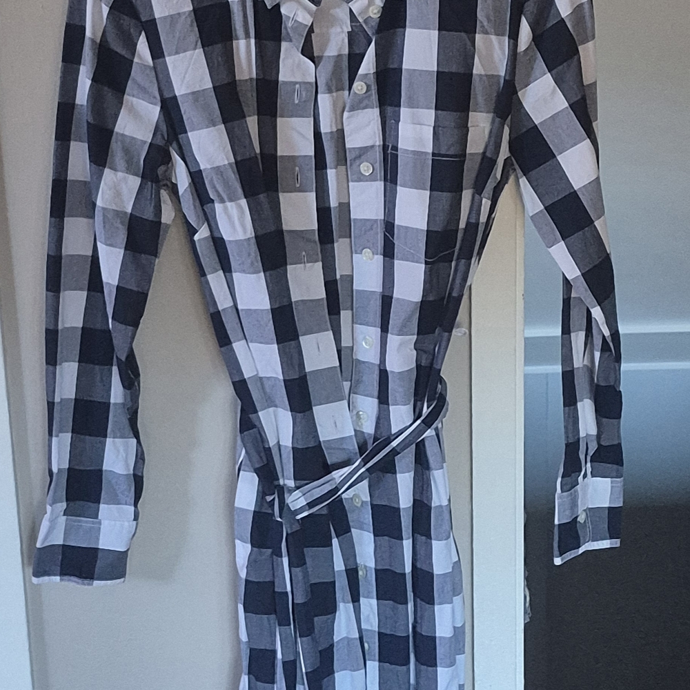 Men's Black and White Checkered Shirt